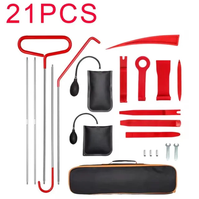 Car Door Kit 21/18PCS Air Pump Window Fixing, Gripper, Long Reach Tools with Carrying Bag