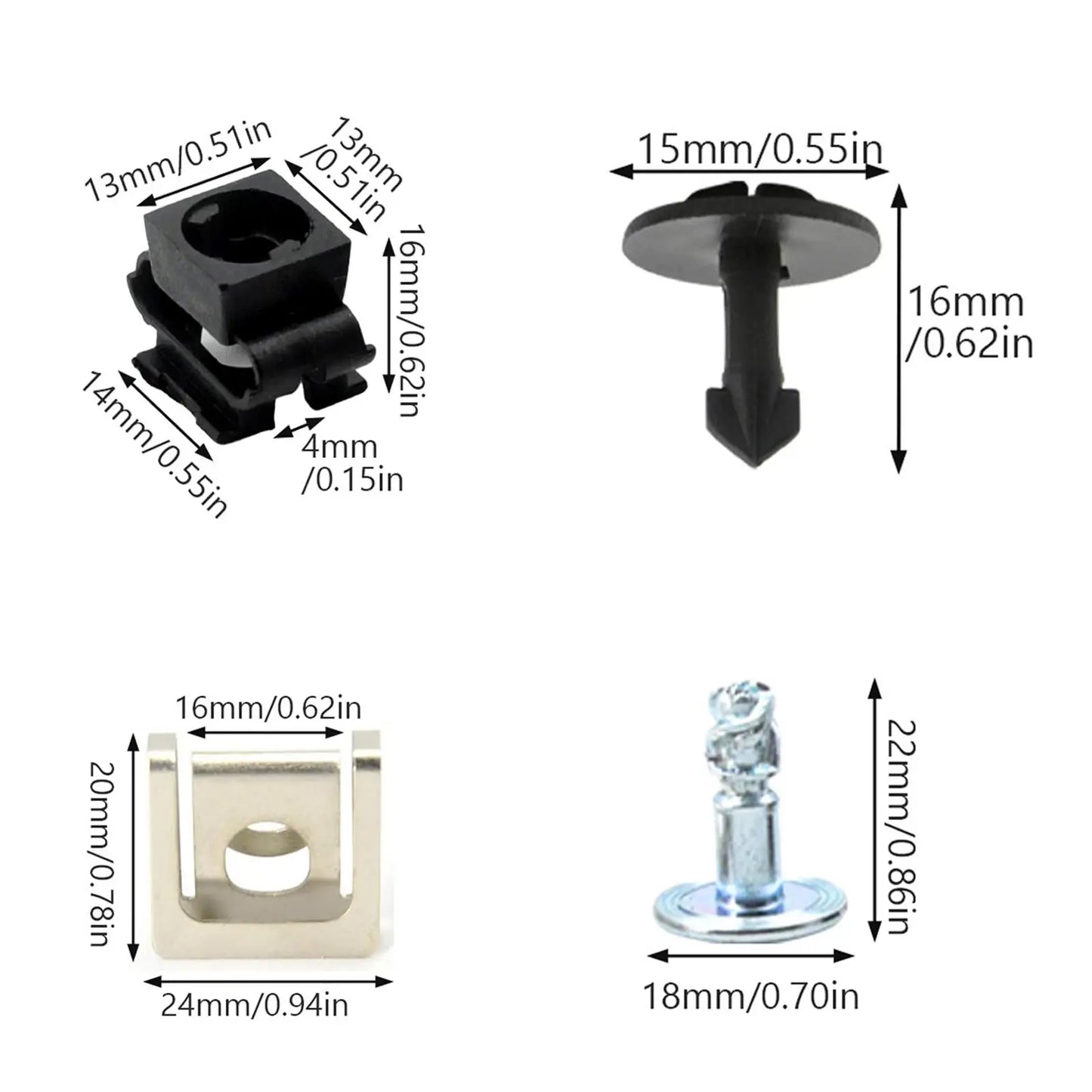 Screw Fasteners for VAG, VW, Audi, Skoda, Radiator Support, Undertrey, Splash Shield no.8D0805960 no.8D0805121