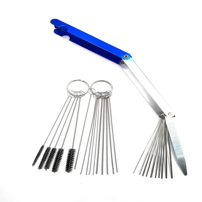 Carburetor Jet Cleaning Needle & Brush Set – Carbon & Dirt Removal Tool Kit