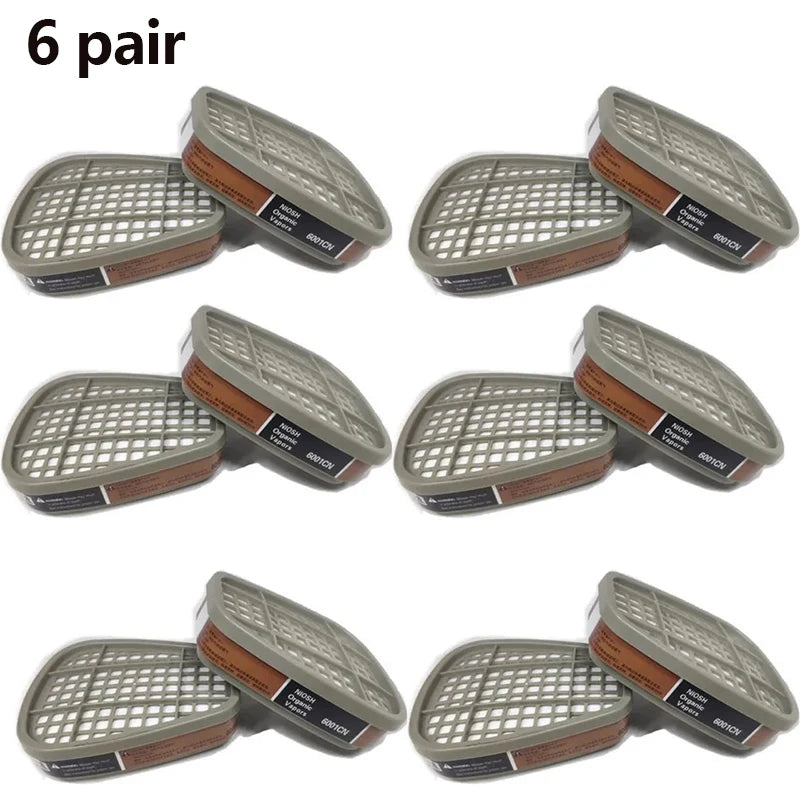 BULK 6001 Filter Cartridge 5N11 Dustproof Cotton, Fit For 3M 6200/7502/6800 Gas Mask Chemical Painting Spray Respirator