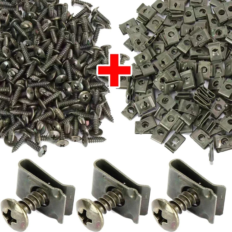 U-Type Metal Screw Clip Fastener Set