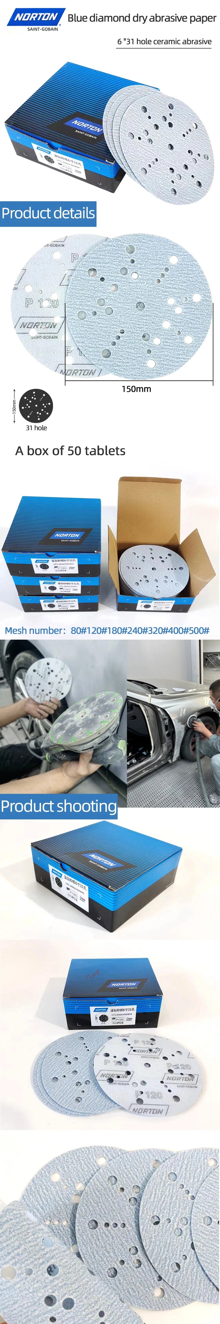 NORTON Multi-Air US./EU. 6-inch/150mm Dry Ceramic Sandpaper