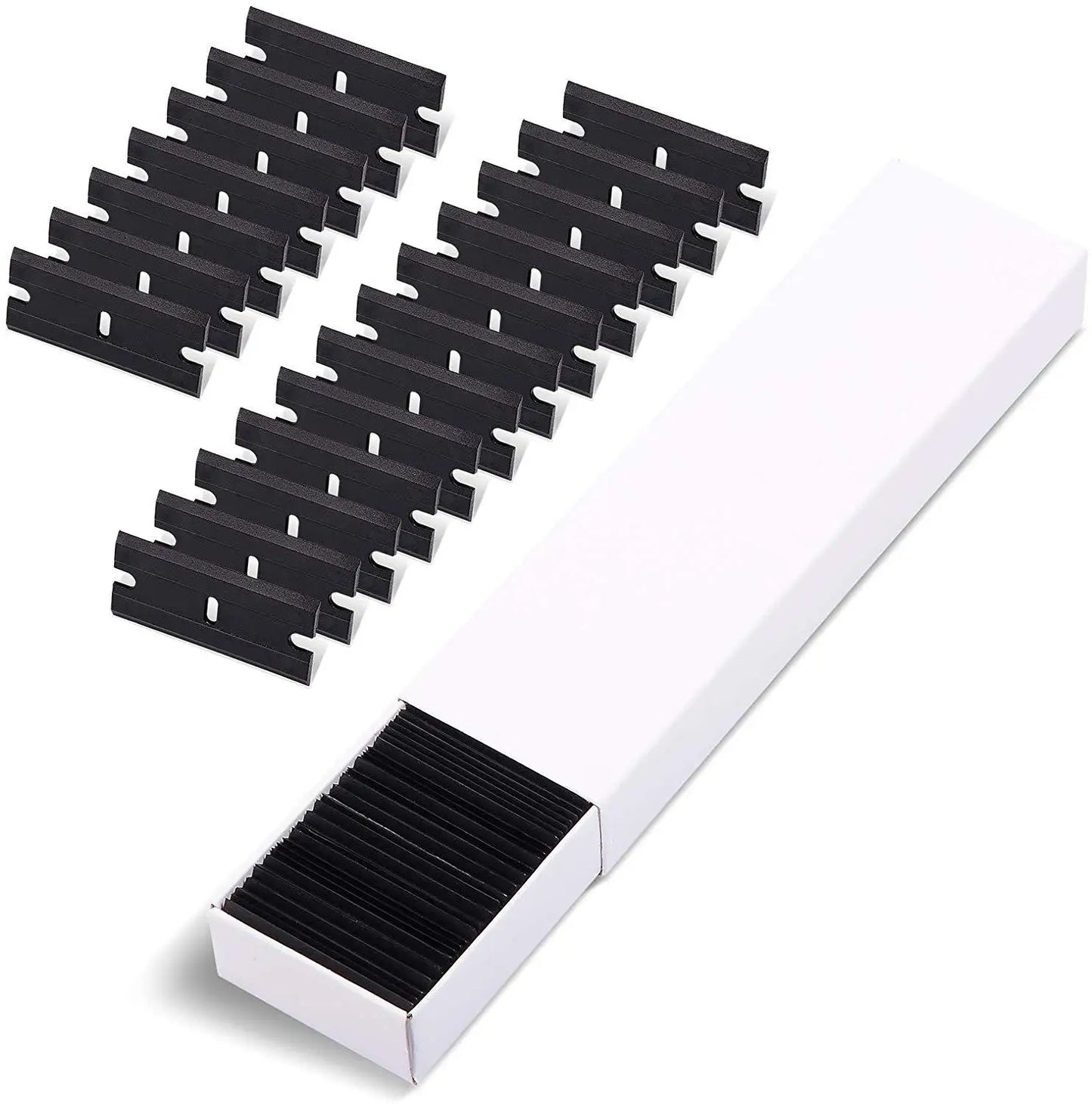 Plastic Razor Blade Double Edged 100pcs - Window Glass Scraper, Wrapping Squeegee,Tools