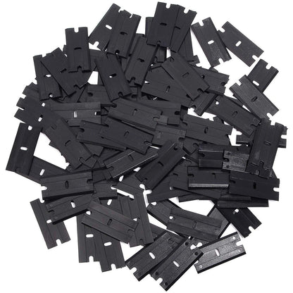 Plastic Razor Blade Double Edged 100pcs - Window Glass Scraper, Wrapping Squeegee,Tools