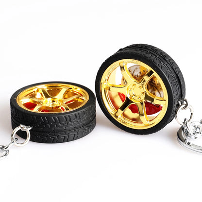 Wheel Keychain - TE37 TOYOTA Style with Aluminum Brake