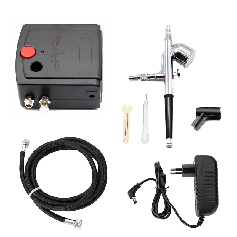 Dual-Action Airbrush & Compressor Kit – Spray Gun Set for Custom Automotive Paint & Model Work