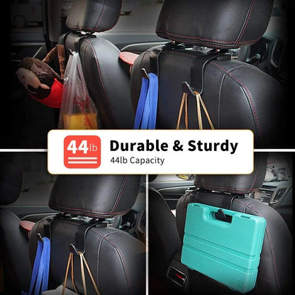 Car Seat Back Hook Set – Universal Headrest Organizer Hanger for Bags & Groceries