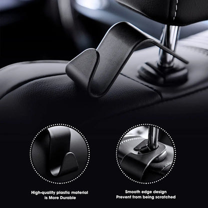 Car Seat Back Hook Set – Universal Headrest Organizer Hanger for Bags & Groceries