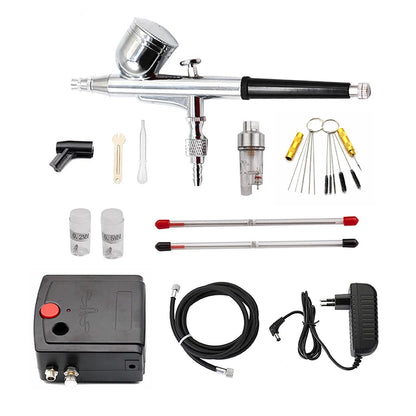 Dual-Action Airbrush & Compressor Kit – Spray Gun Set for Custom Automotive Paint & Model Work