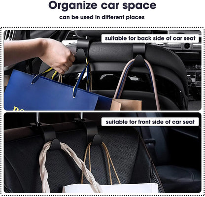 Car Seat Back Hook Set – Universal Headrest Organizer Hanger for Bags & Groceries