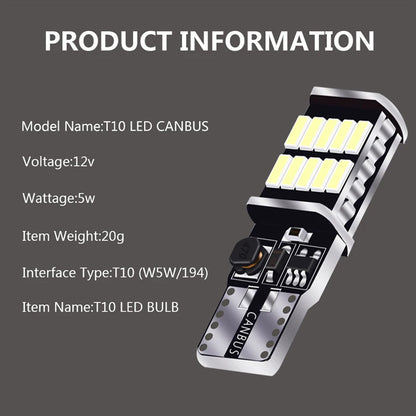 RXZ T10 W5W Canbus LED Bulb – SMD Instrument & Dome Light, No Error (12V, 6000K)
