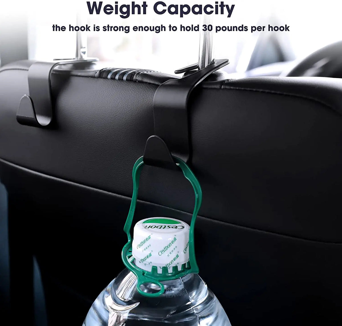 Car Seat Back Hook Set – Universal Headrest Organizer Hanger for Bags & Groceries