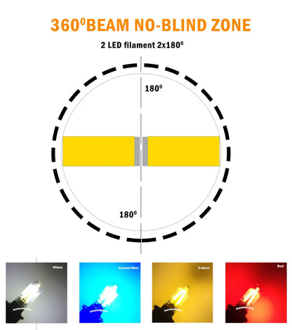 W5W T10 LED COB Filament Bulb – Car Interior Reading, Dome & License Plate Light (12V)