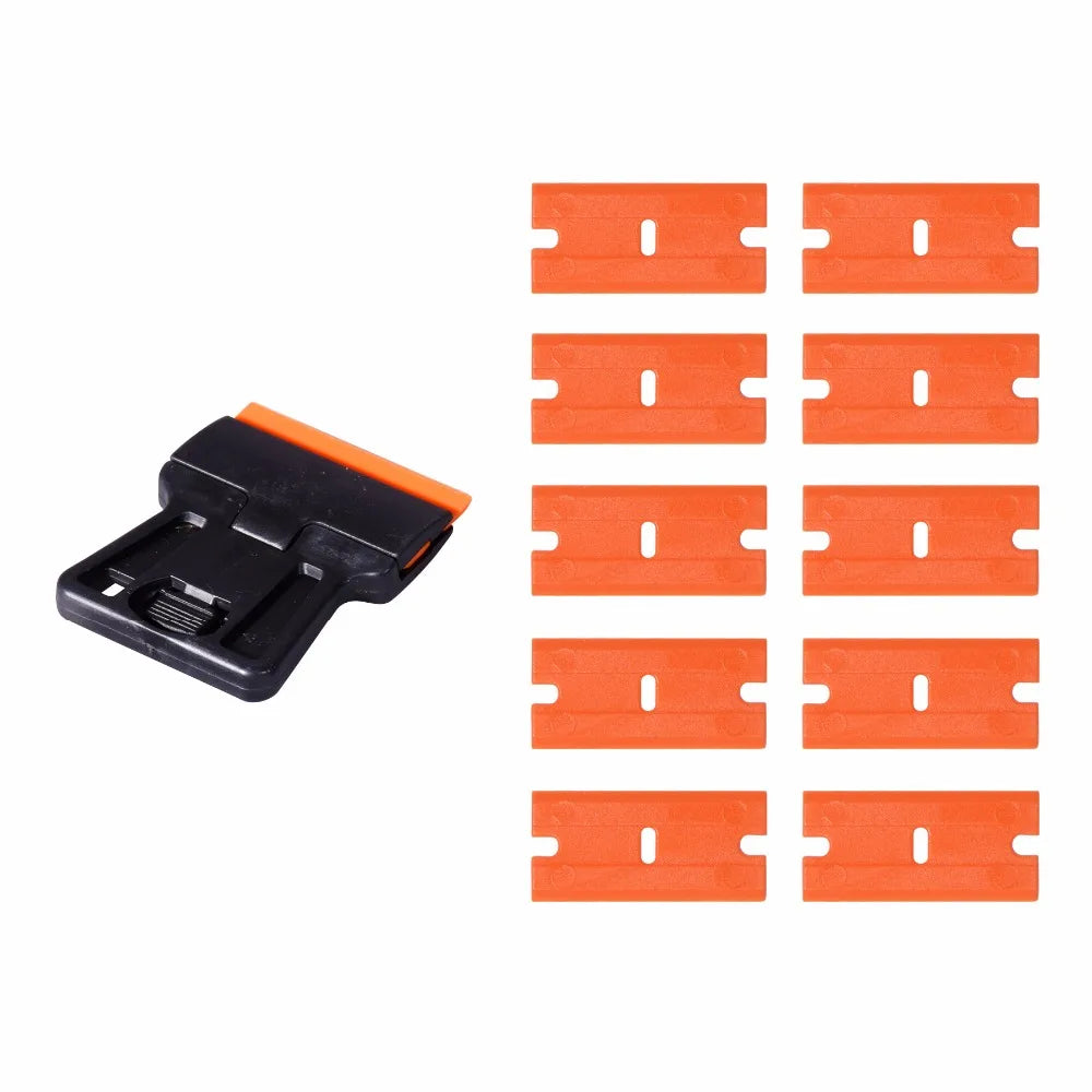Plastic Razor Blade Double Edged 100pcs - Window Glass Scraper, Wrapping Squeegee,Tools
