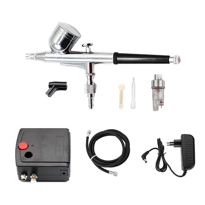 Dual-Action Airbrush & Compressor Kit – Spray Gun Set for Custom Automotive Paint & Model Work