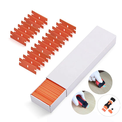 Plastic Razor Blade Double Edged 100pcs - Window Glass Scraper, Wrapping Squeegee,Tools