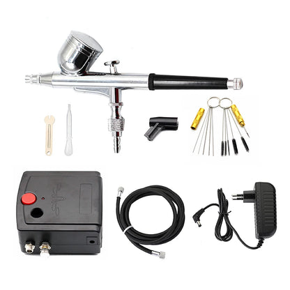 Dual-Action Airbrush & Compressor Kit – Spray Gun Set for Custom Automotive Paint & Model Work