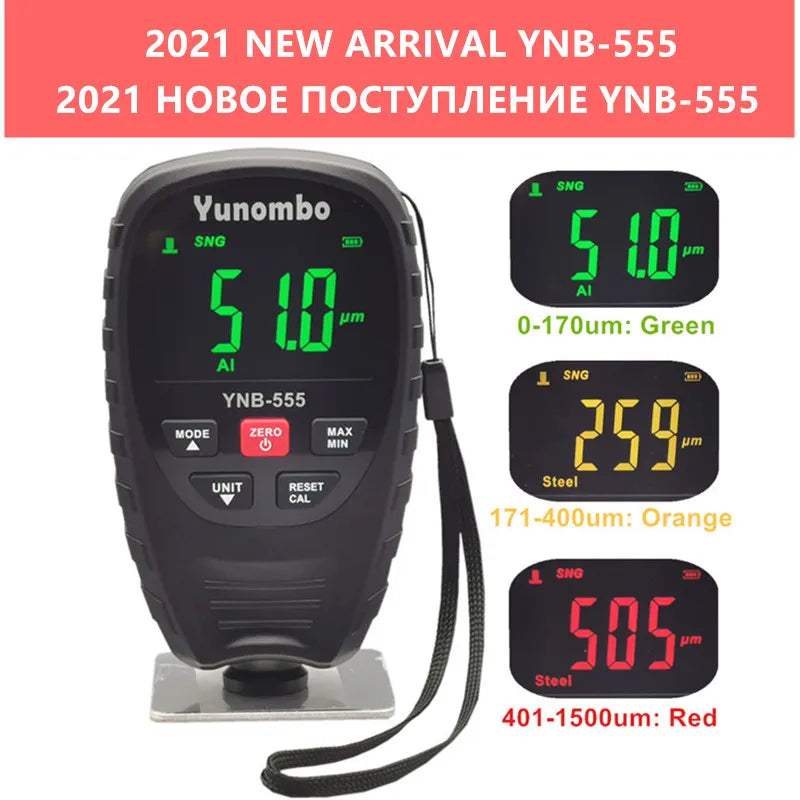 Digital Paint Thickness Gauge – Backlit LCD Coating Thickness Meter for Car Bodywork