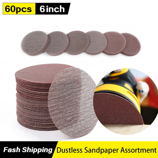 Mesh Disc Sandpaper, Official VIBRATITE 150mm/6 Inch, 80-600Grit 60Pcs