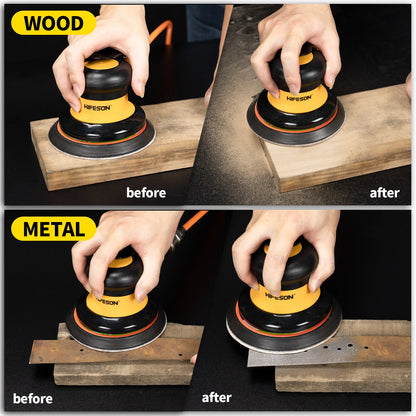 HIFESON Pneumatic Orbital Sander 125/150mm – Accessory Kit