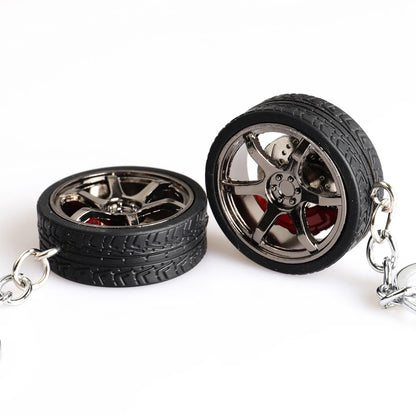 Wheel Keychain - TE37 TOYOTA Style with Aluminum Brake