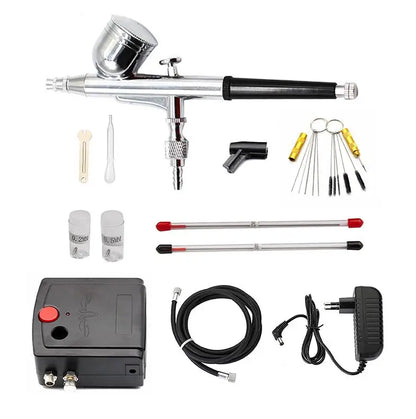 Dual-Action Airbrush & Compressor Kit – Spray Gun Set for Custom Automotive Paint & Model Work