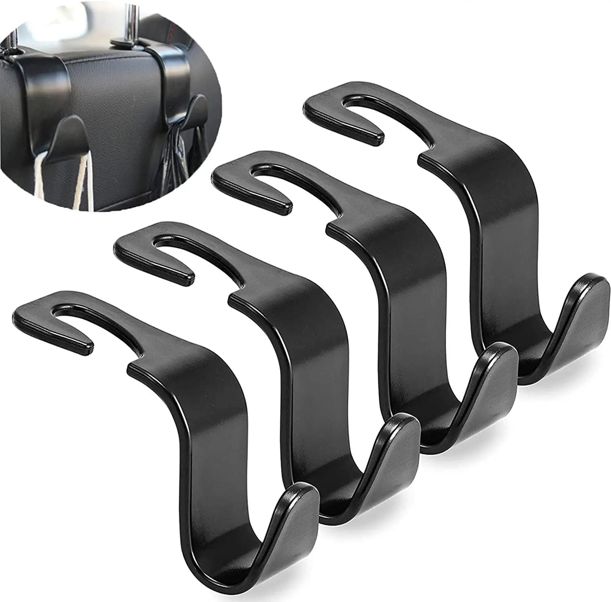 Car Seat Back Hook Set – Universal Headrest Organizer Hanger for Bags & Groceries