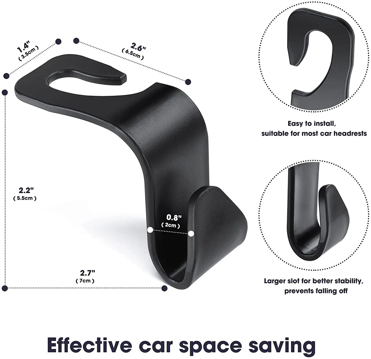 Car Seat Back Hook Set – Universal Headrest Organizer Hanger for Bags & Groceries