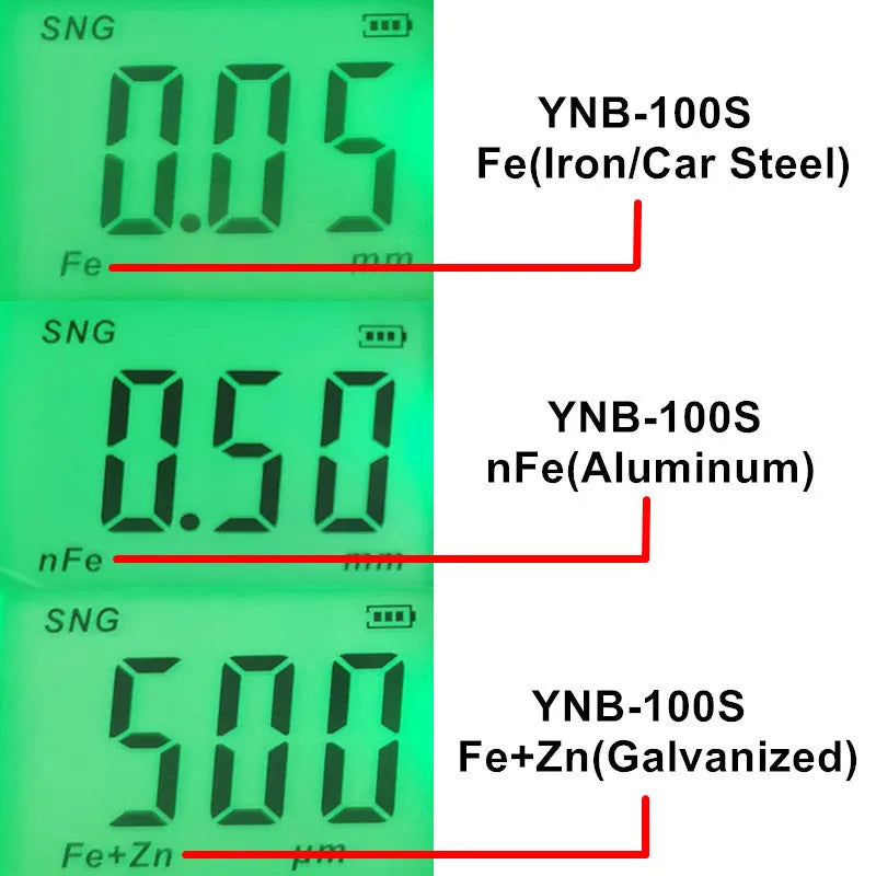 Digital Paint Thickness Gauge – Backlit LCD Coating Thickness Meter for Car Bodywork