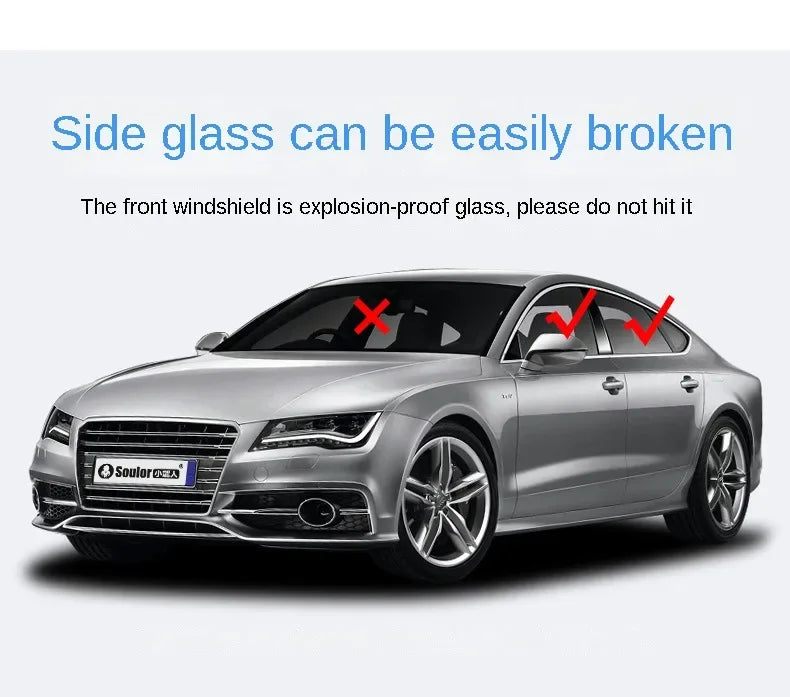 3-in-1 Car Safety Hammer & Seatbelt Cutter – Window Breaker Escape Tool with Whistle
