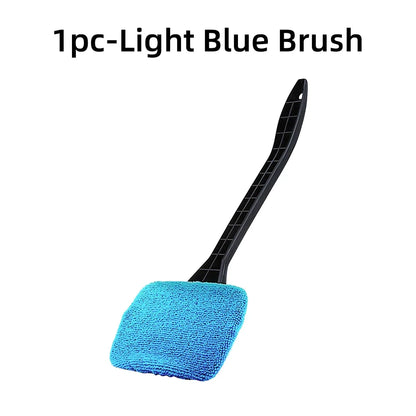 Long-Handle Windshield Cleaning Brush Kit – Microfiber Interior Glass Wash Tool