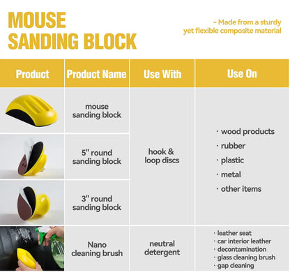 Sanding Blocks 4PCS Hook and Loop