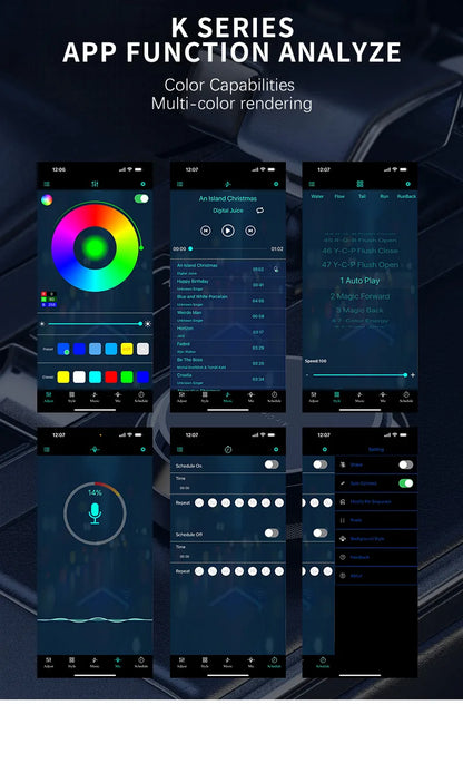 Car Ambient Interior lighting - 1M/3M/5M/10M Flexible Neon Waterproof Multicolor Led Strip