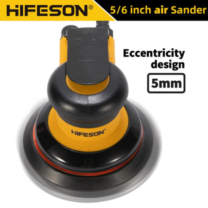 HIFESON Pneumatic Orbital Sander – 5"/6" Air Sander with Vacuum Option, EU Connector