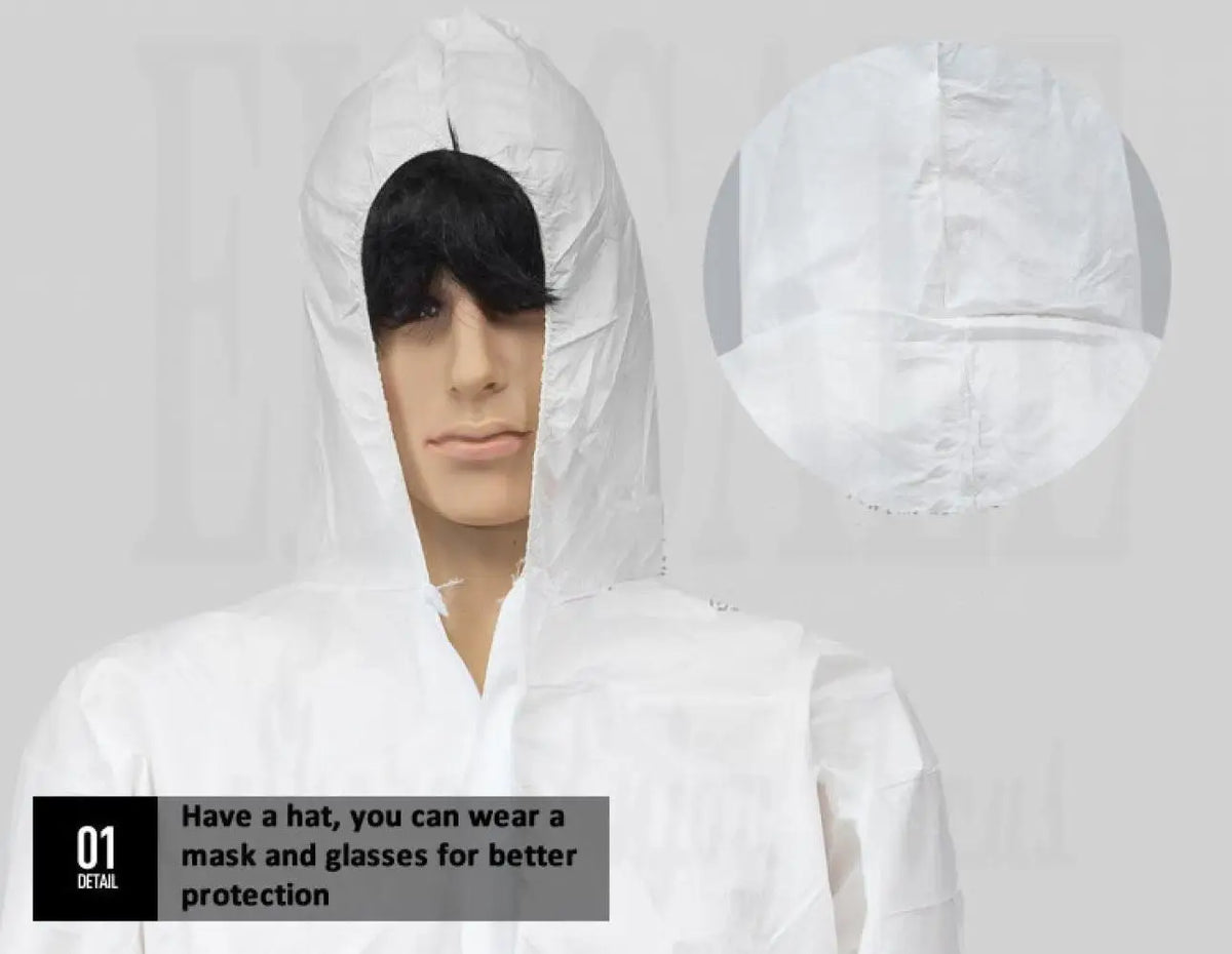Disposable Dustproof Coverall Suit – Water & Oil Resistant Paint Spray Protection