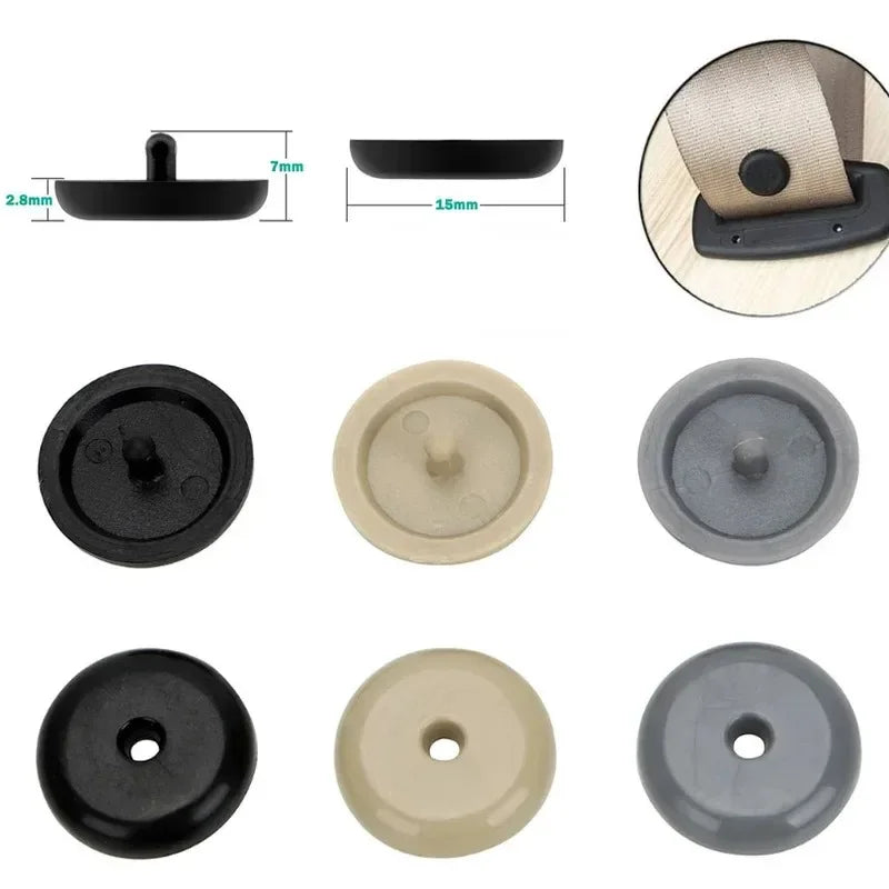 Car Seatbelt Buckle Stop Button Clips – Seatbelt Adjuster Retainer Rivets (10pcs)
