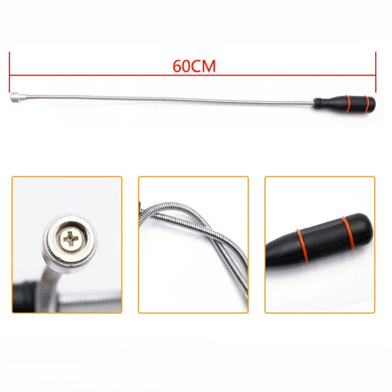 Flexible Magnetic Pickup Tool – Foldable Gooseneck Grabber for Engine Bay & Garage