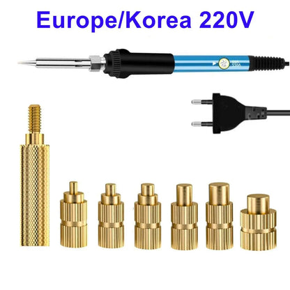 Heat Set Insert Soldering Iron Kit – M2-M6 Brass Threaded Inserts for 3D Printing & Plastic Repair