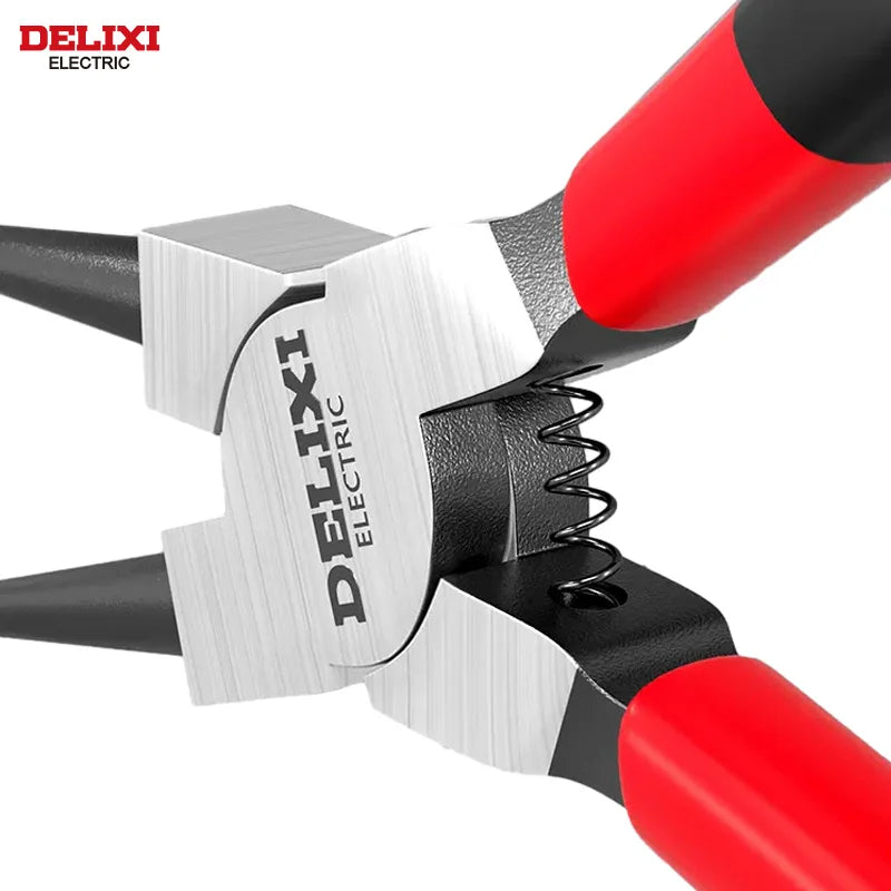 DELIXI 5-in-1 Circlip Pliers Set – Retaining Ring Pliers for Shafts & Bores