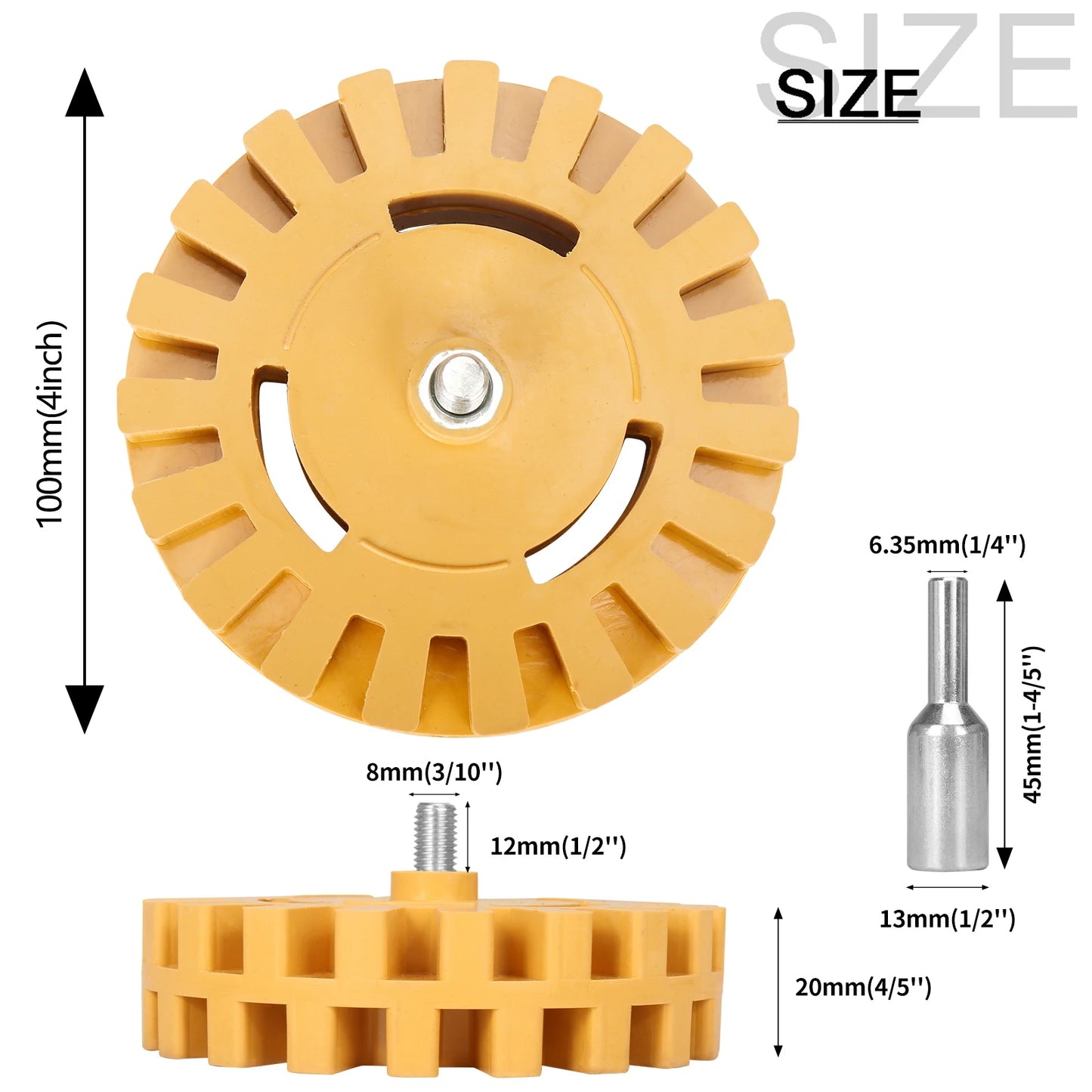 Rubber Eraser Wheel, Adhesive/Vinyl Remover