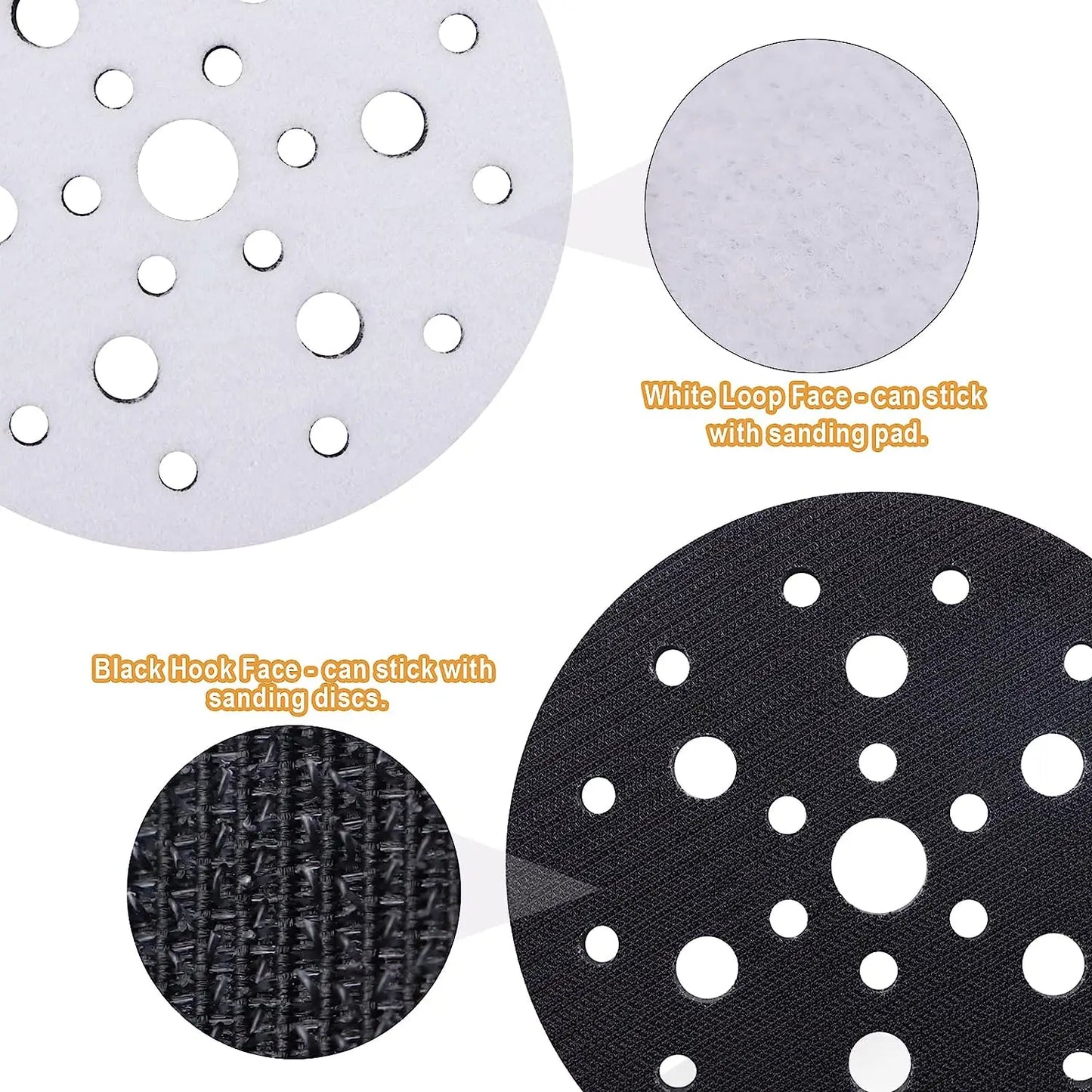 Softpads Hook & Loop 150mm/6Inch 25Hole 5Pcs