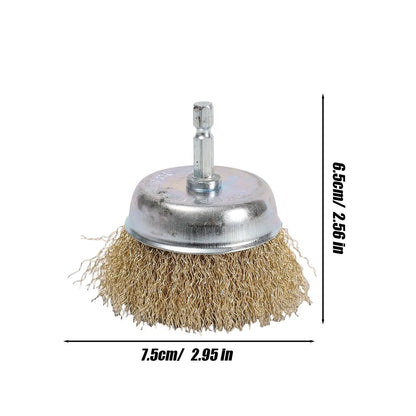 Polish Steel Wire Brush Hexagonal Handle Electric Rust Removal Brush High-speed Rotation Welding Point Polishing Tool Accessory