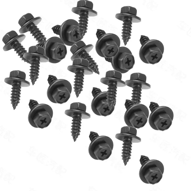 Hex/Philips Head Screws for Car Bumper, Fender, Splash Guards, Universal 1-50pcs