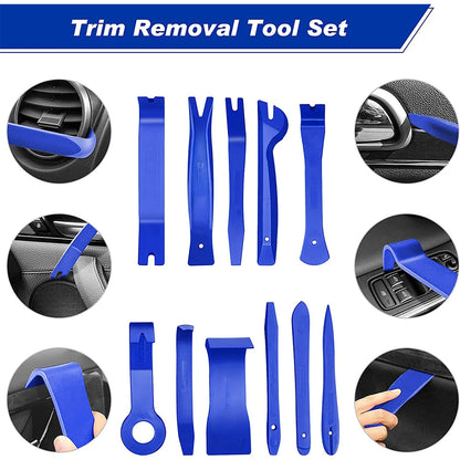Pry Tool Kit (Blue) - Car Interior Removal Kit, Easy To Pry Fasteners ,Door Clips And More