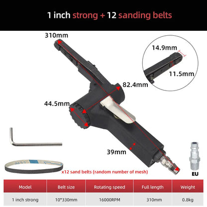 HIFESON Pneumatic Belt Sander – 10mm/20mm Air Roller Polisher for Metal & Bodywork