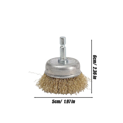 Polish Steel Wire Brush Hexagonal Handle Electric Rust Removal Brush High-speed Rotation Welding Point Polishing Tool Accessory
