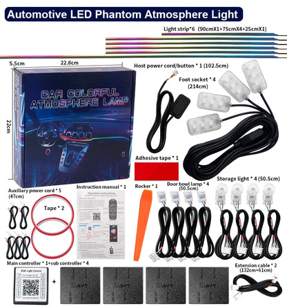Car Ambient Interior lighting 6/10/14/18pc Led Car Ambient Lights RGB 213 64 Color