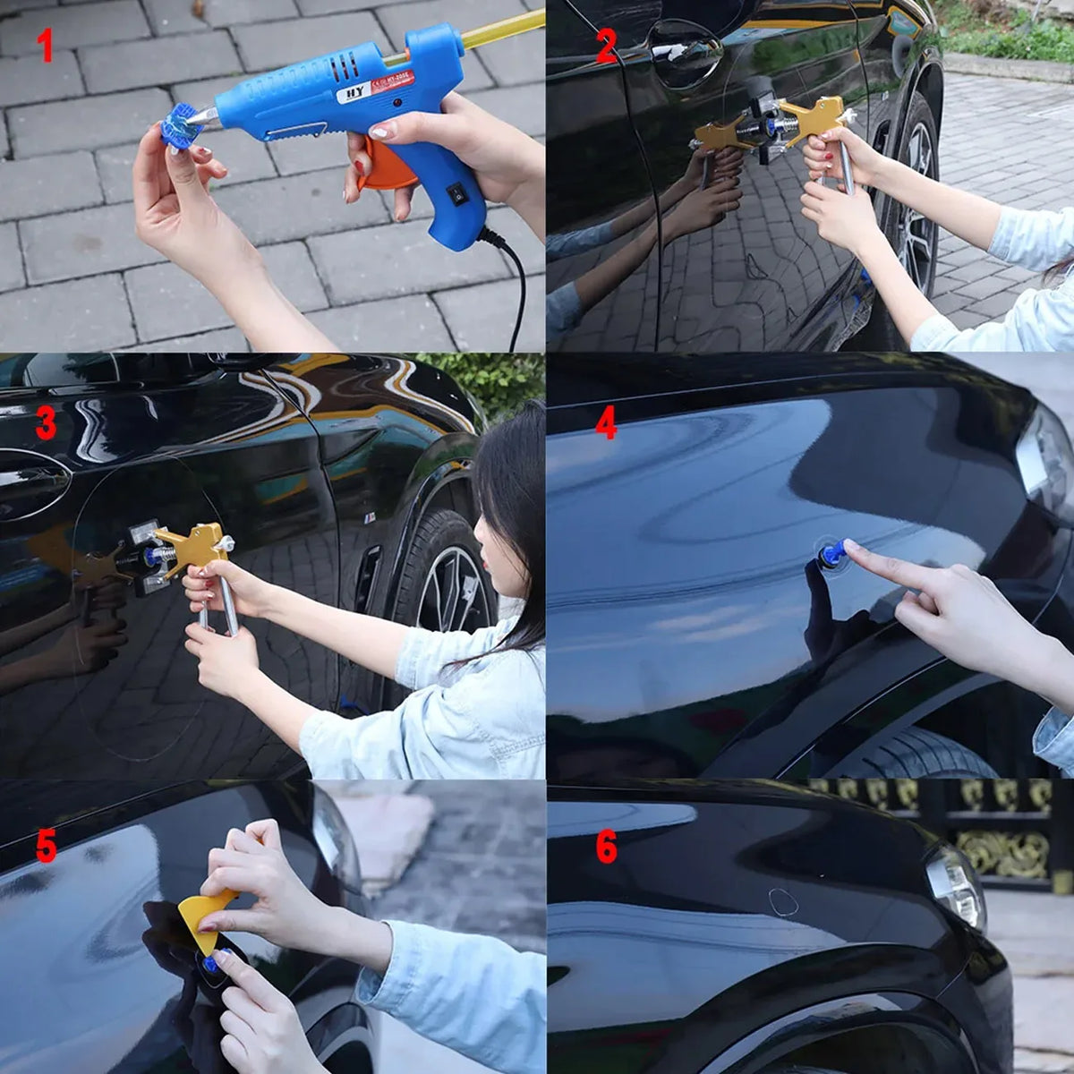Paintless Dent Repair Kit – Suction Cup Dent Puller with Glue Tabs for Auto Body