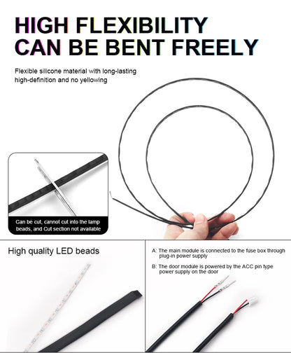 Car Ambient Interior lighting 6/10/14/18pc Led Car Ambient Lights RGB 213 64 Color