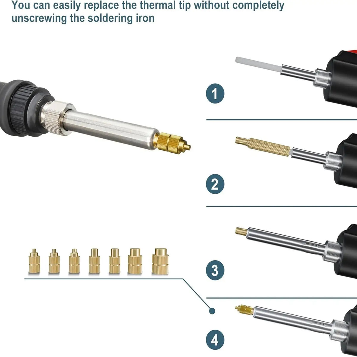 Heat Set Insert Soldering Iron Kit – M2-M6 Brass Threaded Inserts for 3D Printing & Plastic Repair